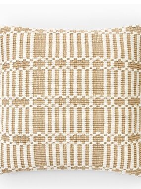 West Elm Cream and Tan Woven Geometric Throw Pillow Cover